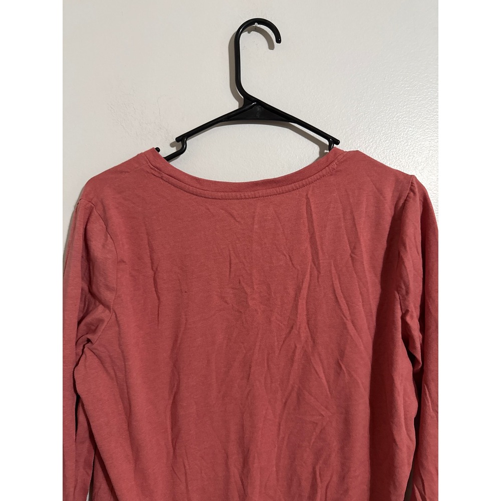 Eddie Bauer Womens V-Neck Long Sleeve T-Shirt Terracotta Pink Size L 2105 - Picture 6 of 6